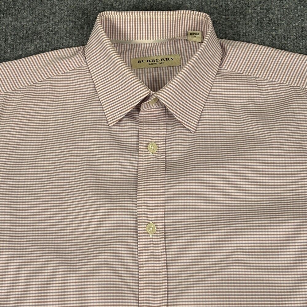 Burberry London Mens Dress Shirt Size 15.5 x39 Plaid Classic Fit
